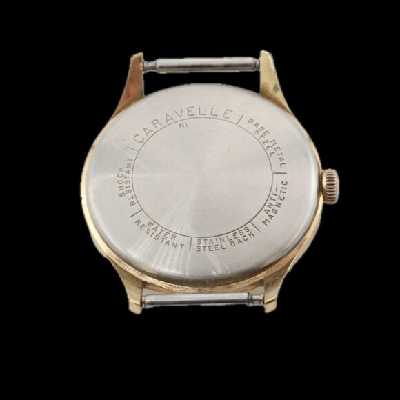 Vintage 1971 Caravelle Men\'s Mechanical Wristwatch Japan Steel & Gold Tone